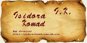 Isidora Komad vizit kartica